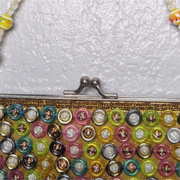 Vintage Aldo Y2K Candy Embellished Beaded Kisslock Shoulder Bag - Picture 7 of 9